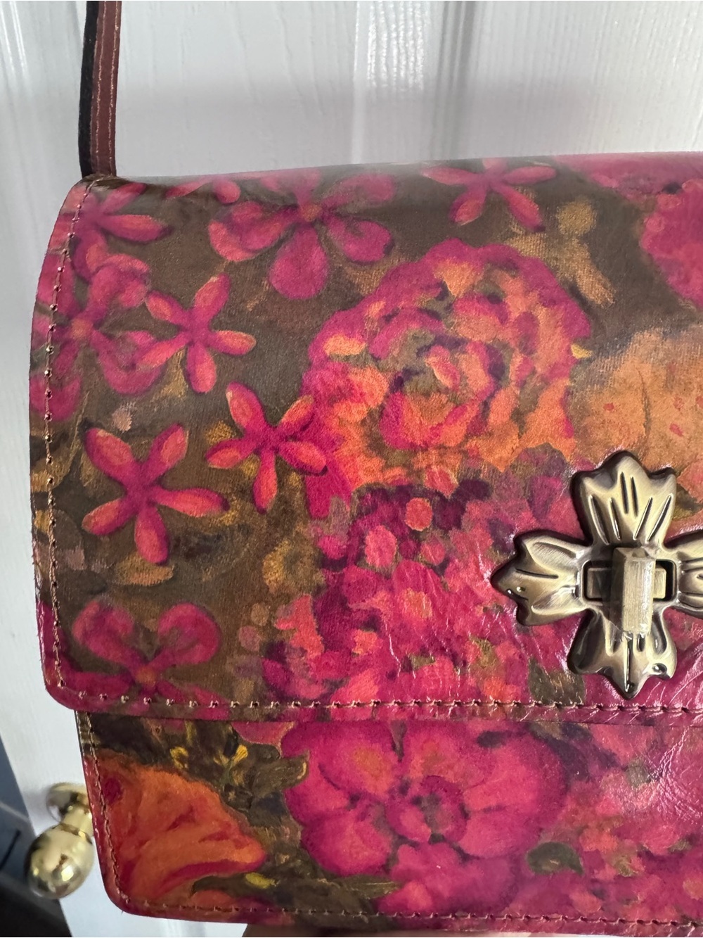 🆕 Patricia Nash Leather Crossbody Floral Oil Painting Consilina Purse - Picture 7 of 14